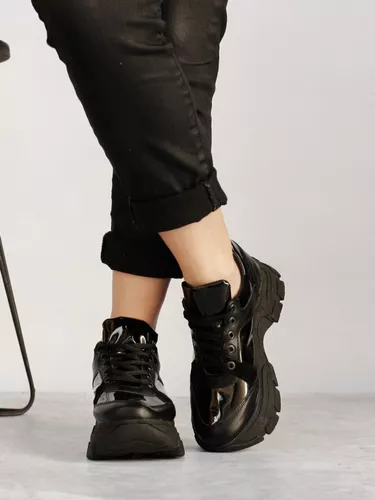 Zapatillas De Mujer Plataforma Con Detalle Charol Art3000