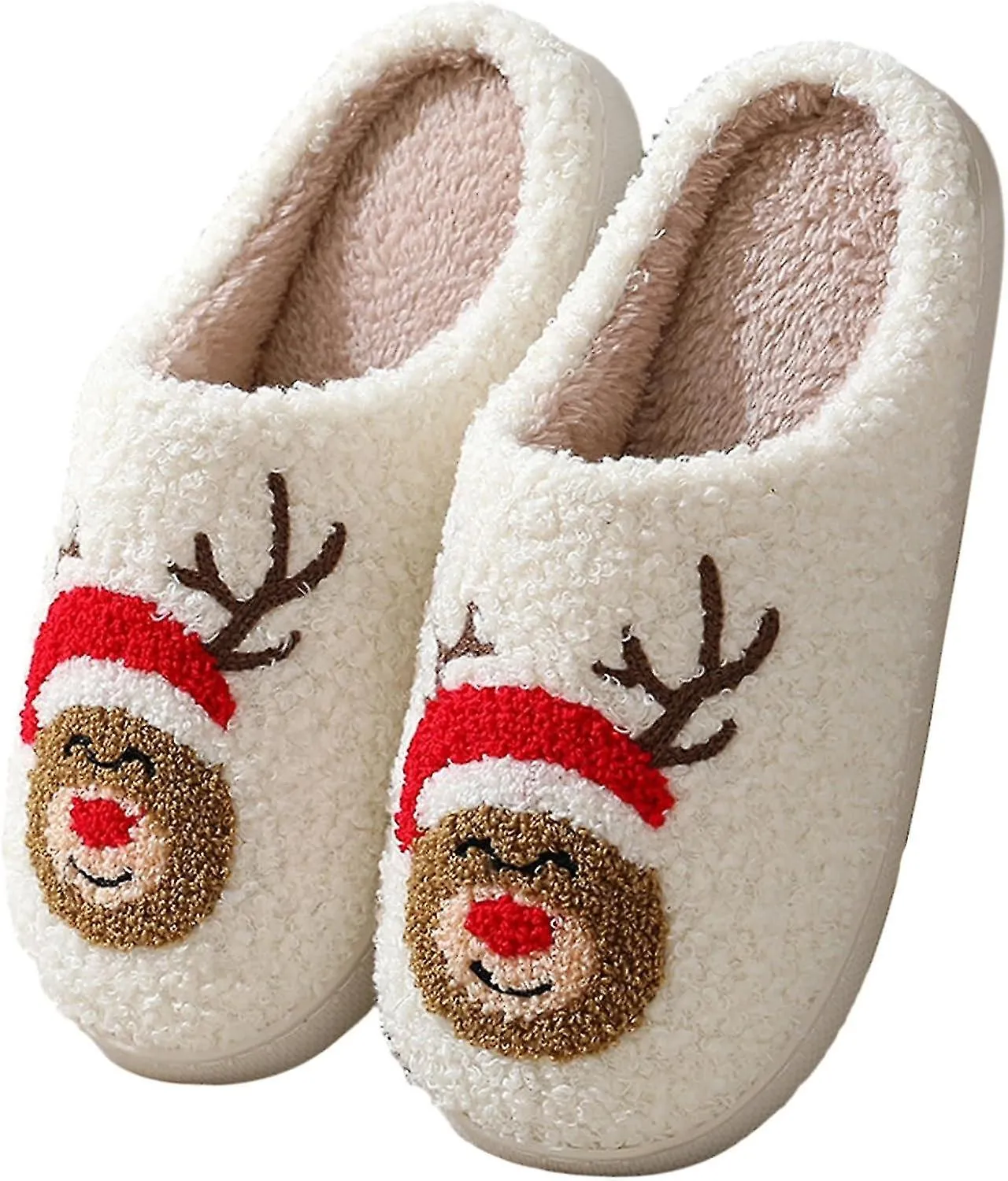Zapatillas de Navidad Lindas Zapatillas De Casa Para Mujeres, Zapatos De Interior De Invierno Suaves Cálidos Preppy Fuzzy, Zapat