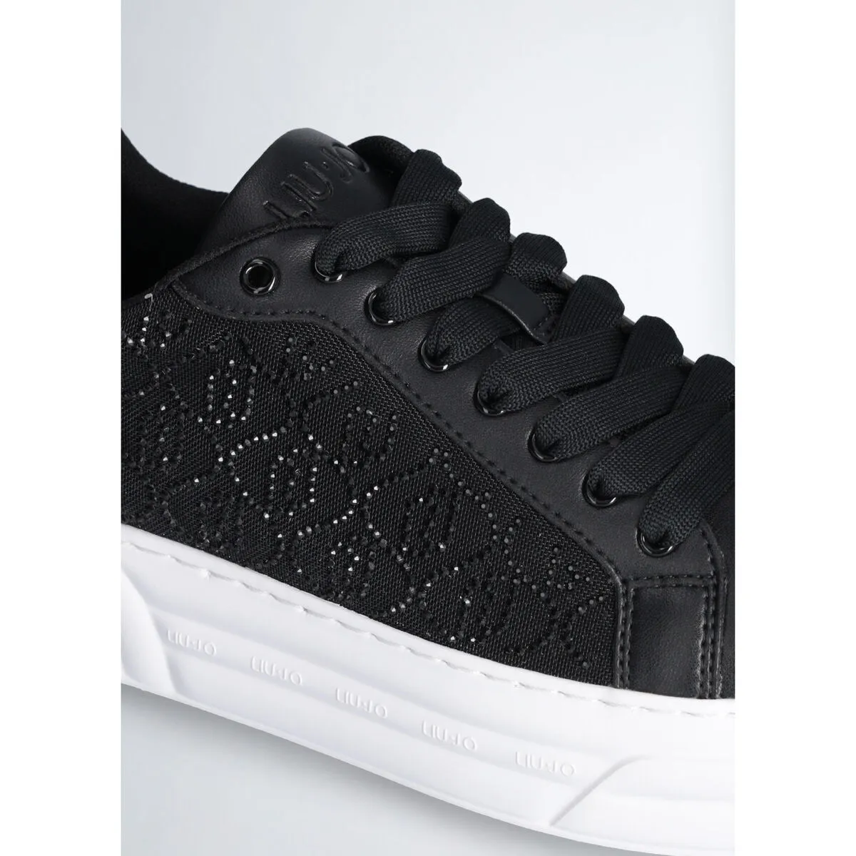 Zapatillas de plataforma con logotipo con strass