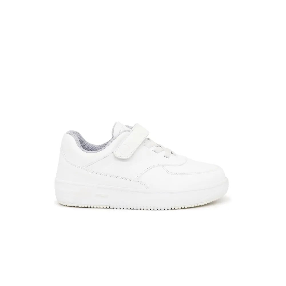 ZAPATILLAS ESCOLARES DE CUERO PARA NIñOS PAR&SS JA24CG818N BLANCO