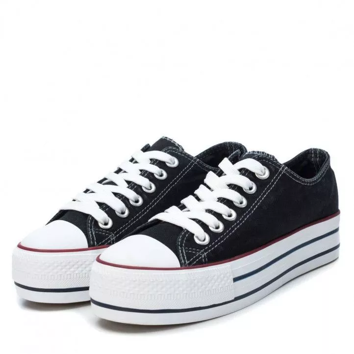 Zapatillas lona Refresh con plataforma negras