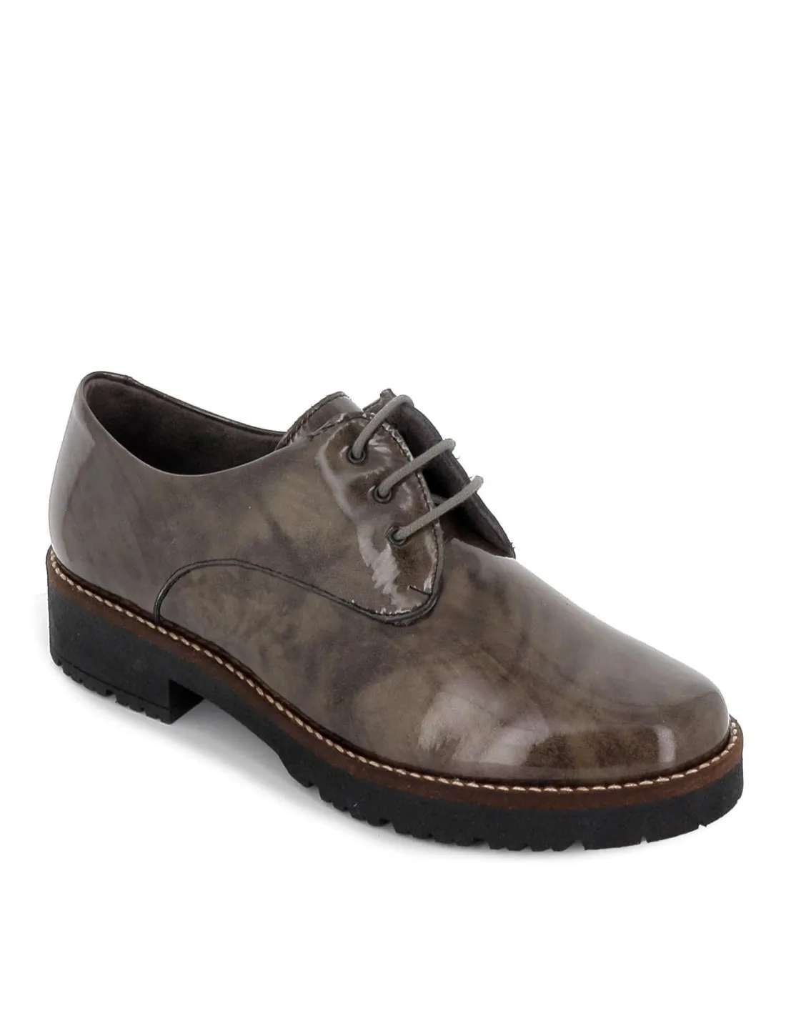 Zapato plano de charol degradado gris con cuña ligera coco charol mujer Pitillos