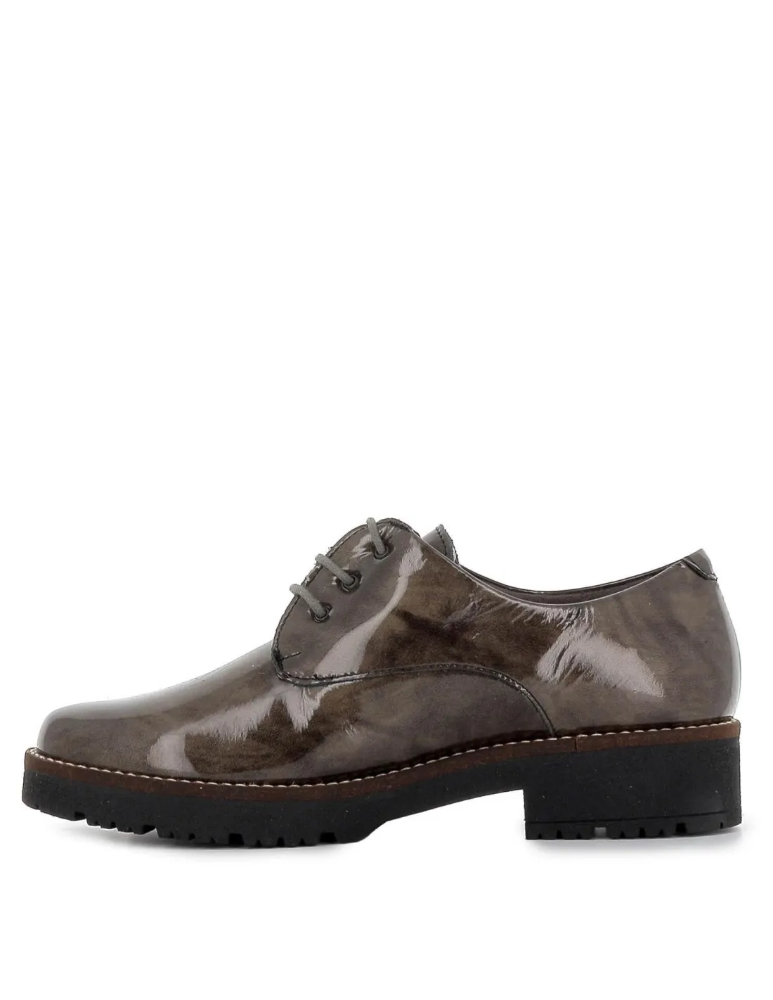 Zapato plano de charol degradado gris con cuña ligera coco charol mujer Pitillos