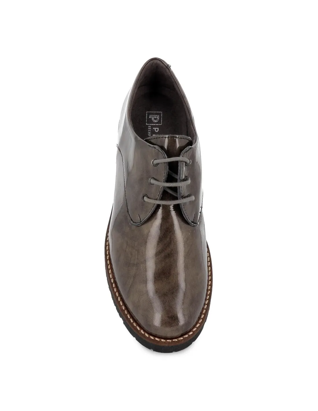 Zapato plano de charol degradado gris con cuña ligera coco charol mujer Pitillos