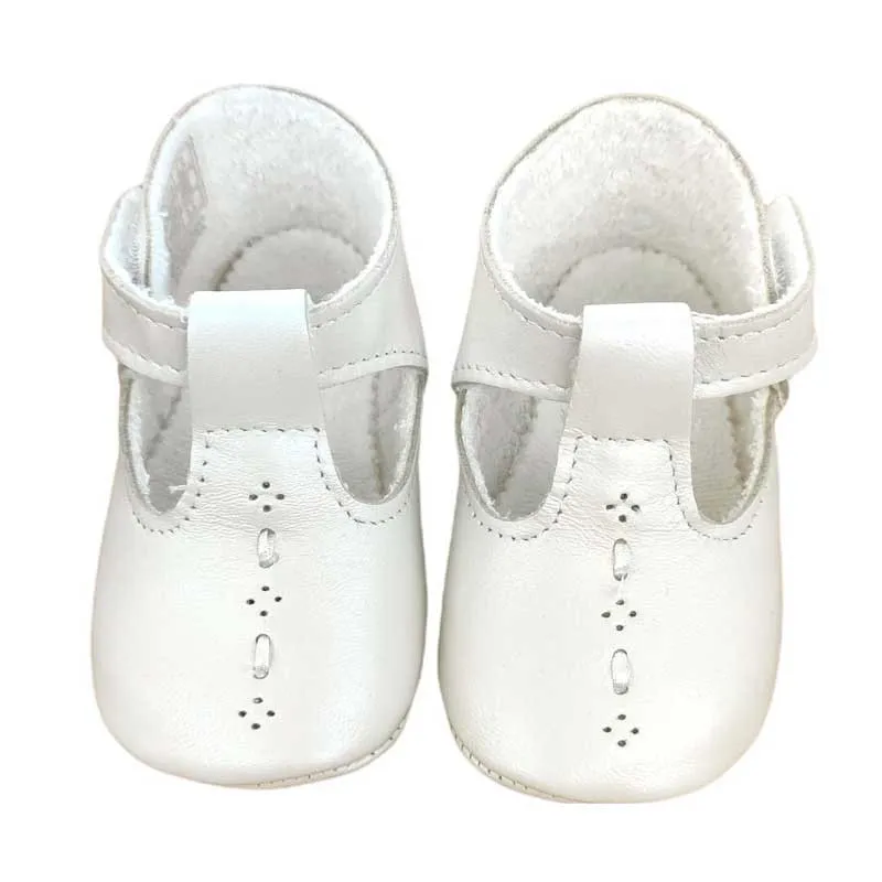 Zapatos bebé niño cruzado beig nacarado