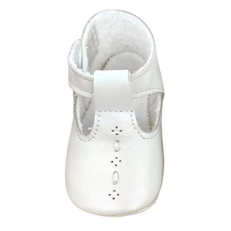 Zapatos bebé niño cruzado beig nacarado