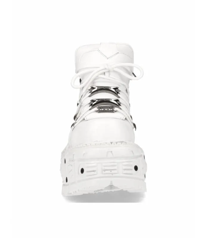 ZAPATOS BLANCOS UNISEX PIEL SUELA PLATAFORMA TANK ORIGINAL NEW ROCK M.TANK106C1
