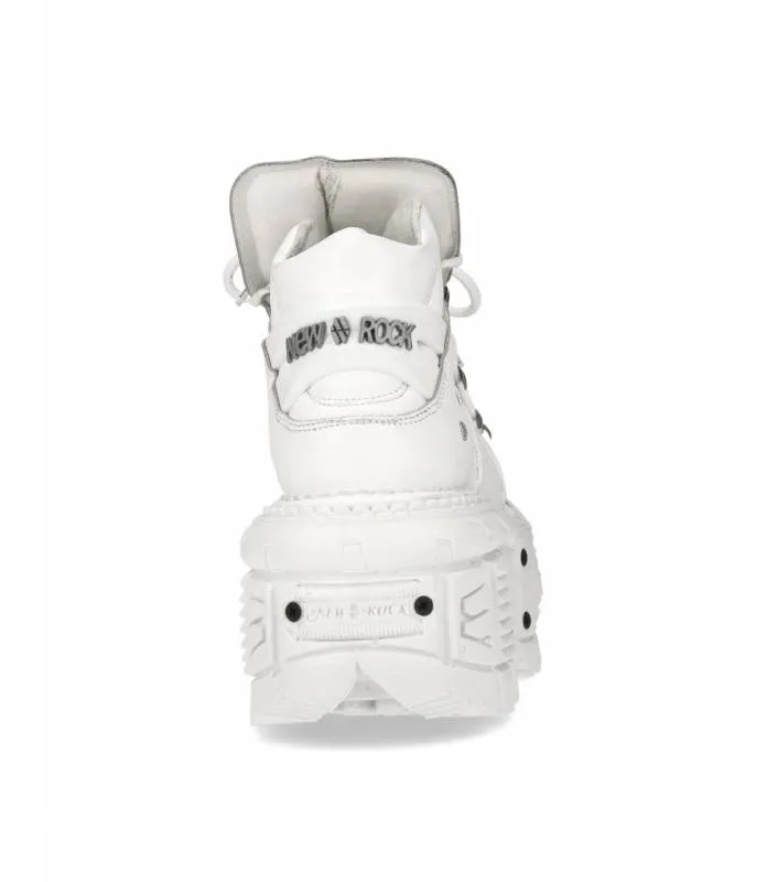 ZAPATOS BLANCOS UNISEX PIEL SUELA PLATAFORMA TANK ORIGINAL NEW ROCK M.TANK106C1