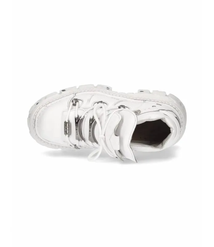 ZAPATOS BLANCOS UNISEX PIEL SUELA PLATAFORMA TANK ORIGINAL NEW ROCK M.TANK106C1