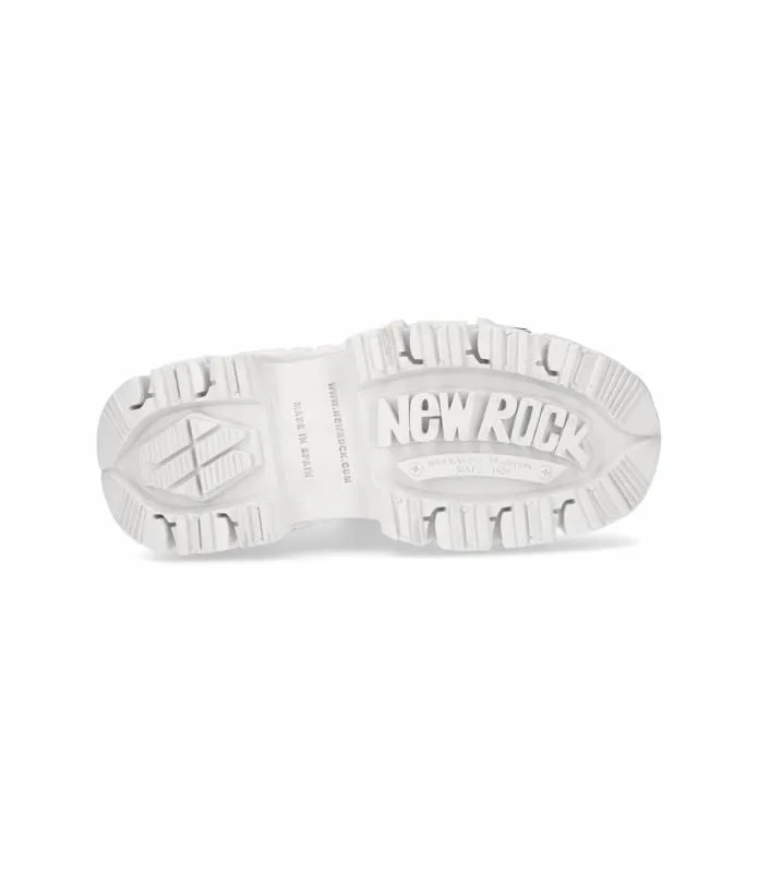 ZAPATOS BLANCOS UNISEX PIEL SUELA PLATAFORMA TANK ORIGINAL NEW ROCK M.TANK106C1