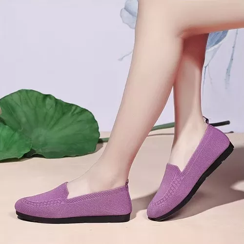 Zapatos Casuales De Tela Para Mujer Transpirables Y Cómodos.