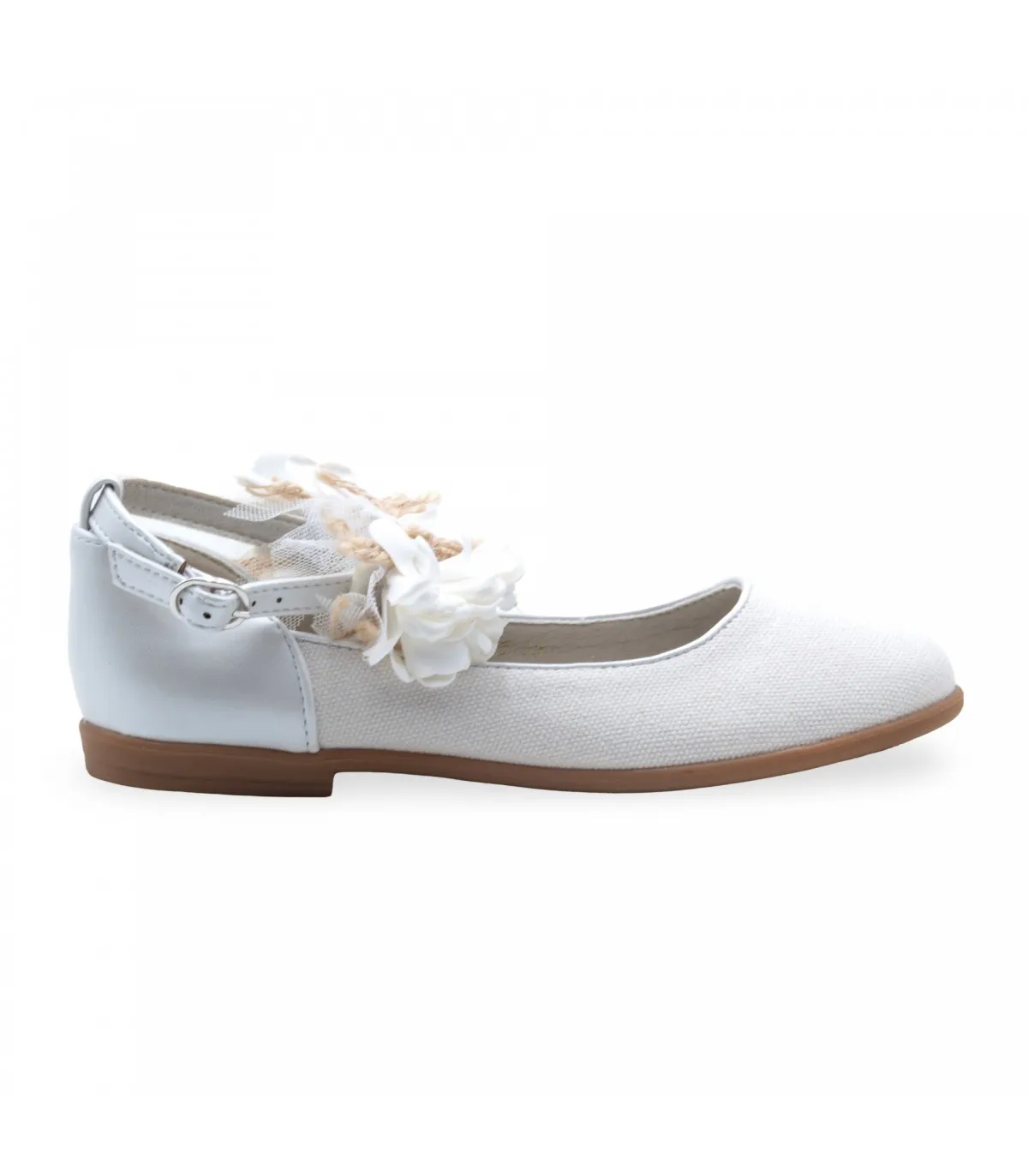ZAPATOS COMUNIÓN NIÑA DOSPIES FLOR F24115
