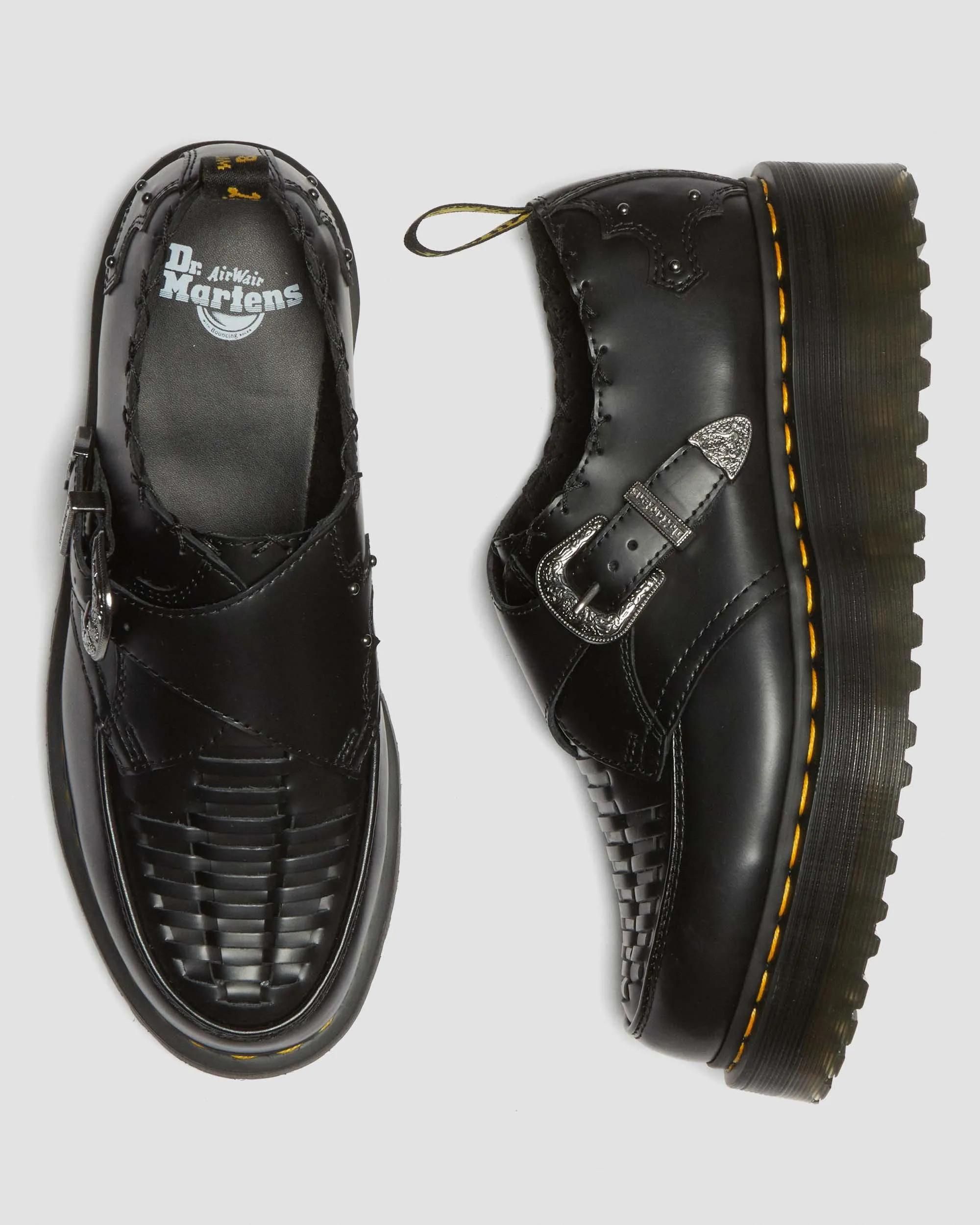Zapatos con plataforma Creepers Ramsey de piel Smooth tejida