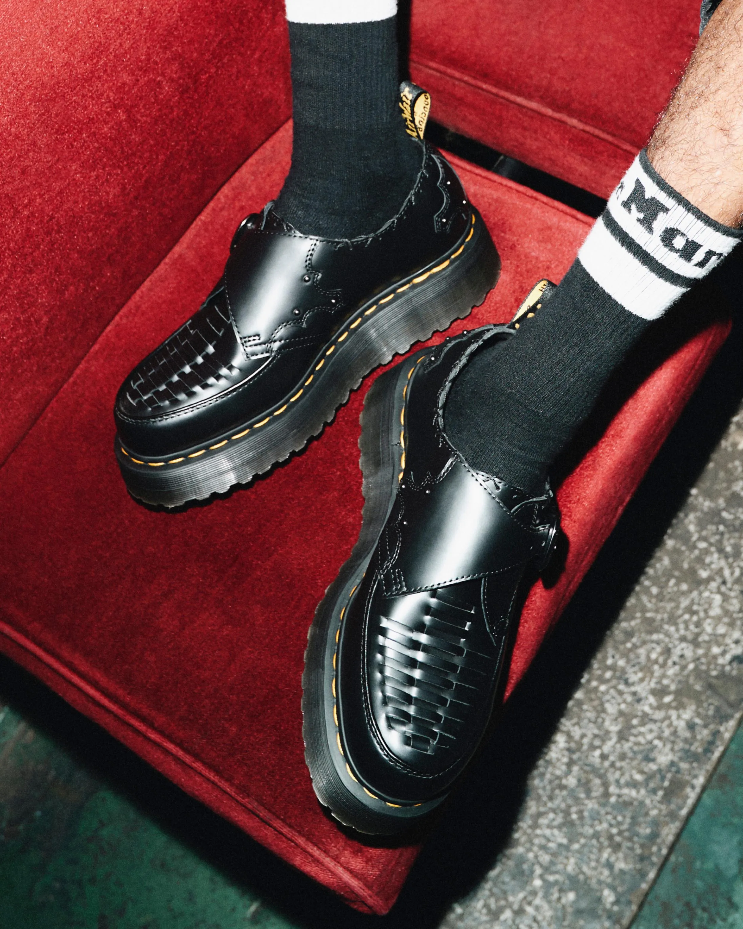 Zapatos con plataforma Creepers Ramsey de piel Smooth tejida