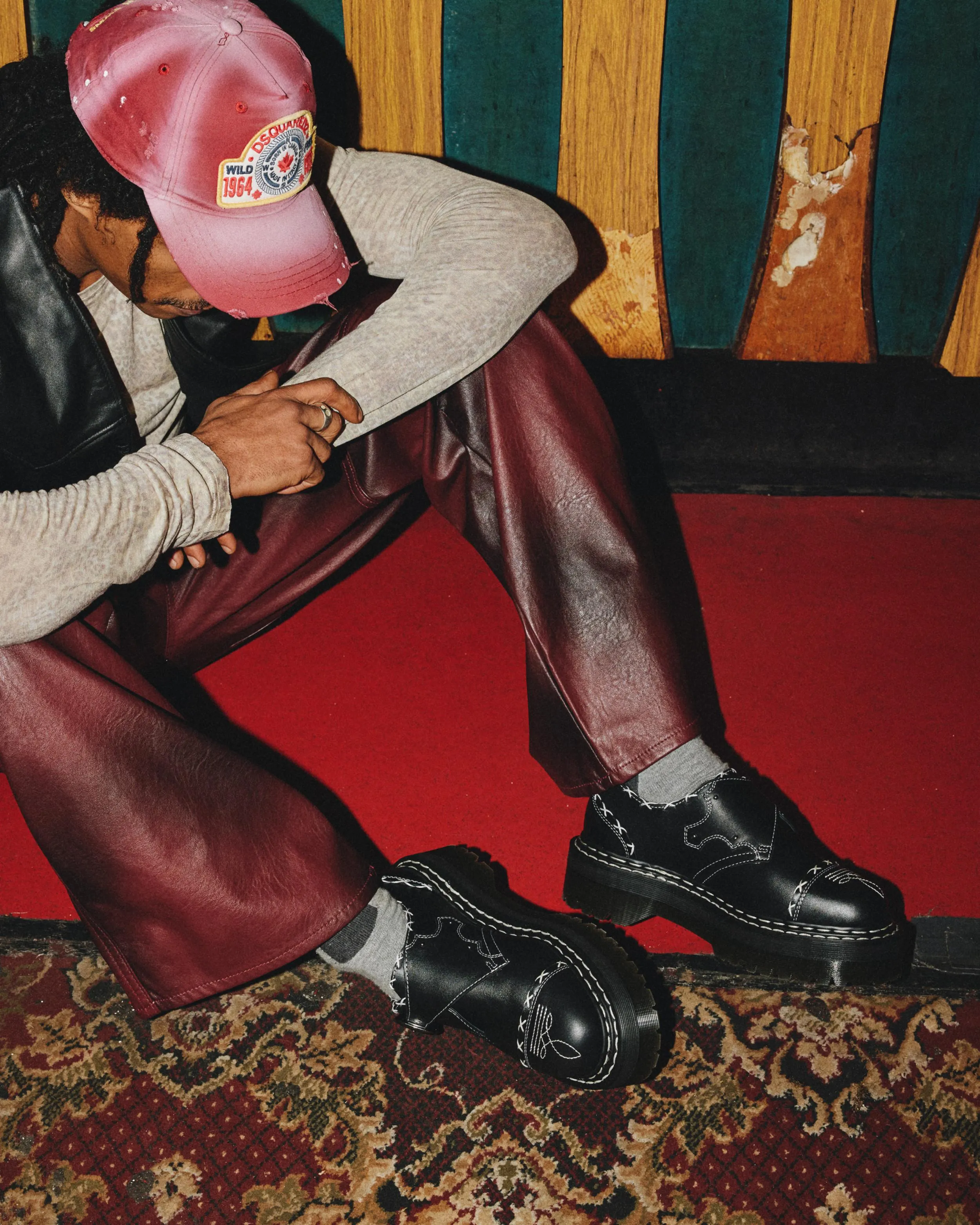 Zapatos con plataforma Quad Monk Strap Contrast Stich