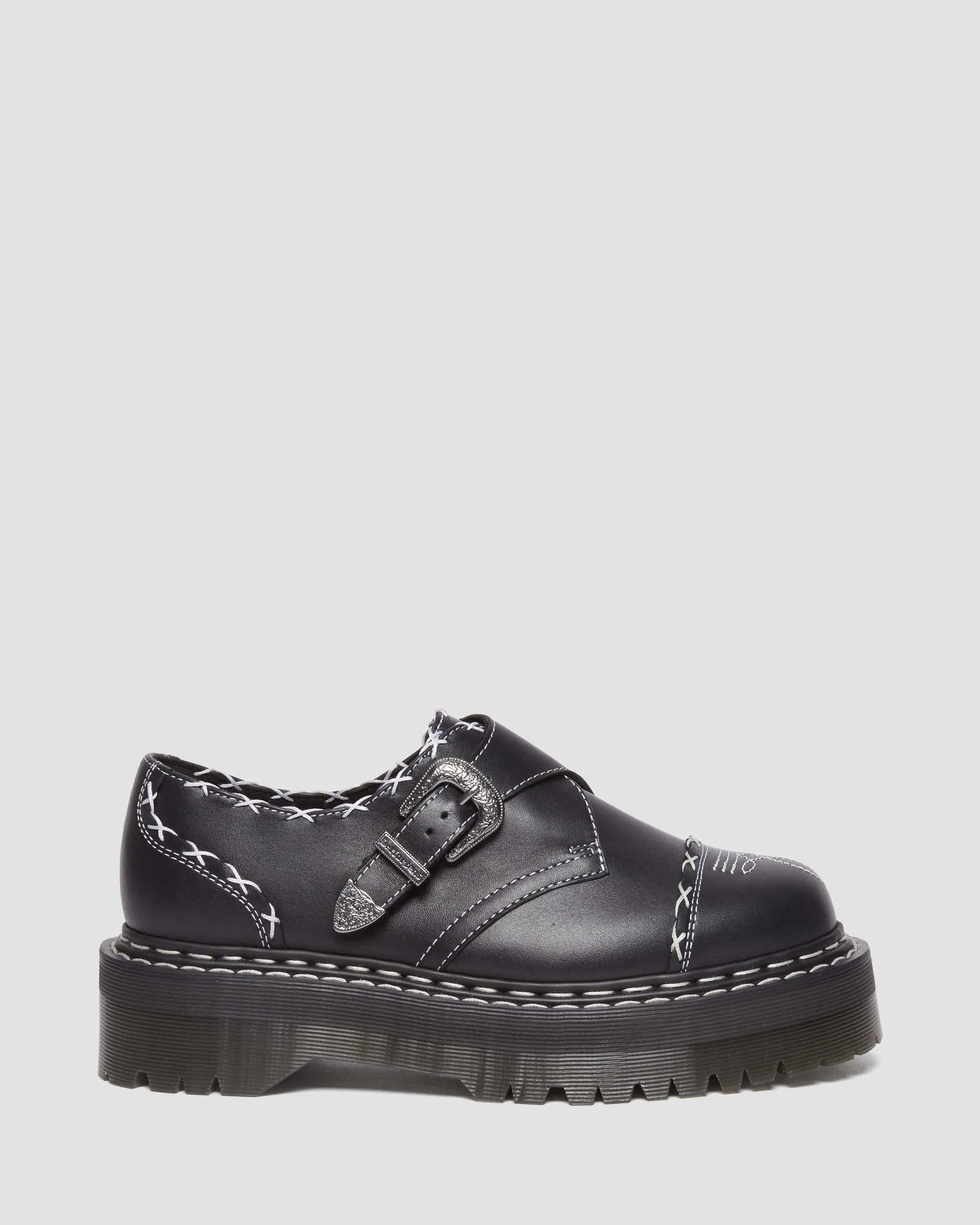 Zapatos con plataforma Quad Monk Strap Contrast Stich