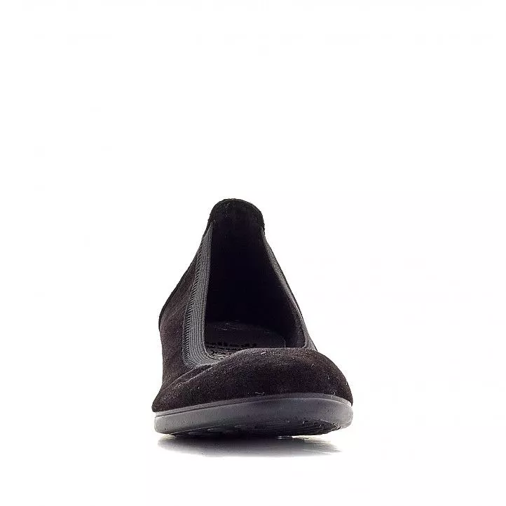 Zapatos cuña Vulladi de serraje negros con cuña