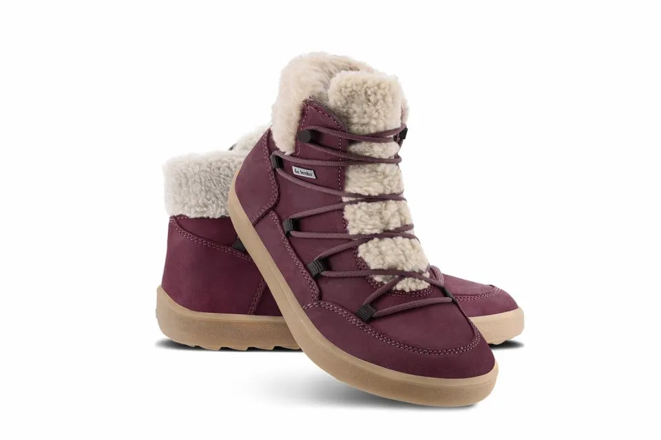 ZAPATOS DE INVIERNO BAREFOOT BE LENKA BLISS  BURGUNDY RED