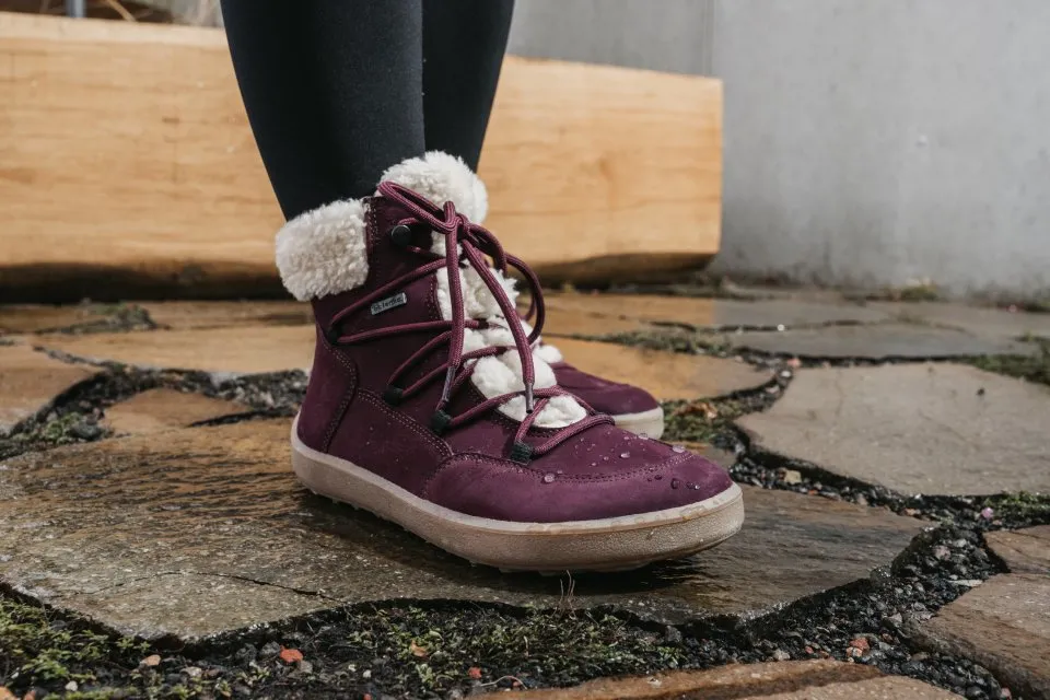 ZAPATOS DE INVIERNO BAREFOOT BE LENKA BLISS  BURGUNDY RED