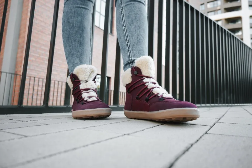 ZAPATOS DE INVIERNO BAREFOOT BE LENKA BLISS  BURGUNDY RED