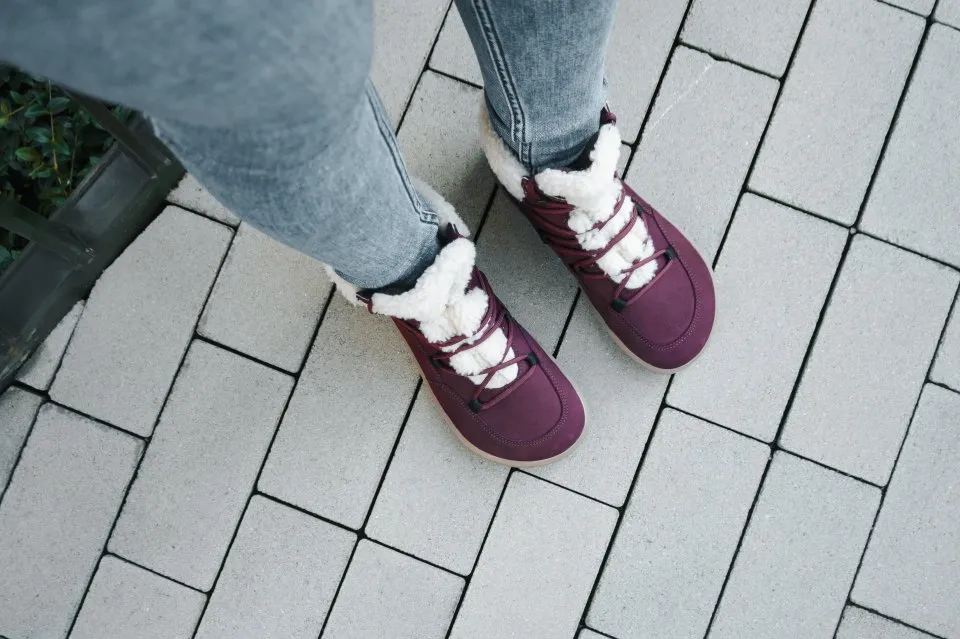 ZAPATOS DE INVIERNO BAREFOOT BE LENKA BLISS  BURGUNDY RED