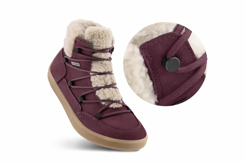 ZAPATOS DE INVIERNO BAREFOOT BE LENKA BLISS  BURGUNDY RED