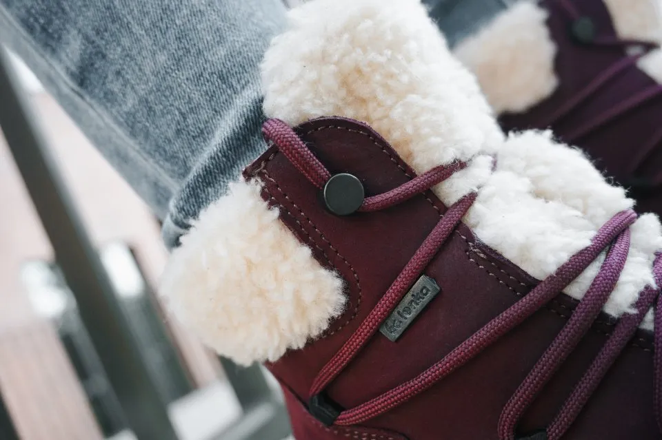 ZAPATOS DE INVIERNO BAREFOOT BE LENKA BLISS  BURGUNDY RED