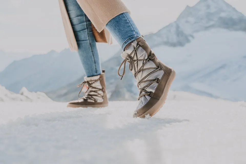 ZAPATOS DE INVIERNO BAREFOOT BE LENKA SNOWFOX WOMAN  CHAMPAGNE & BROWN