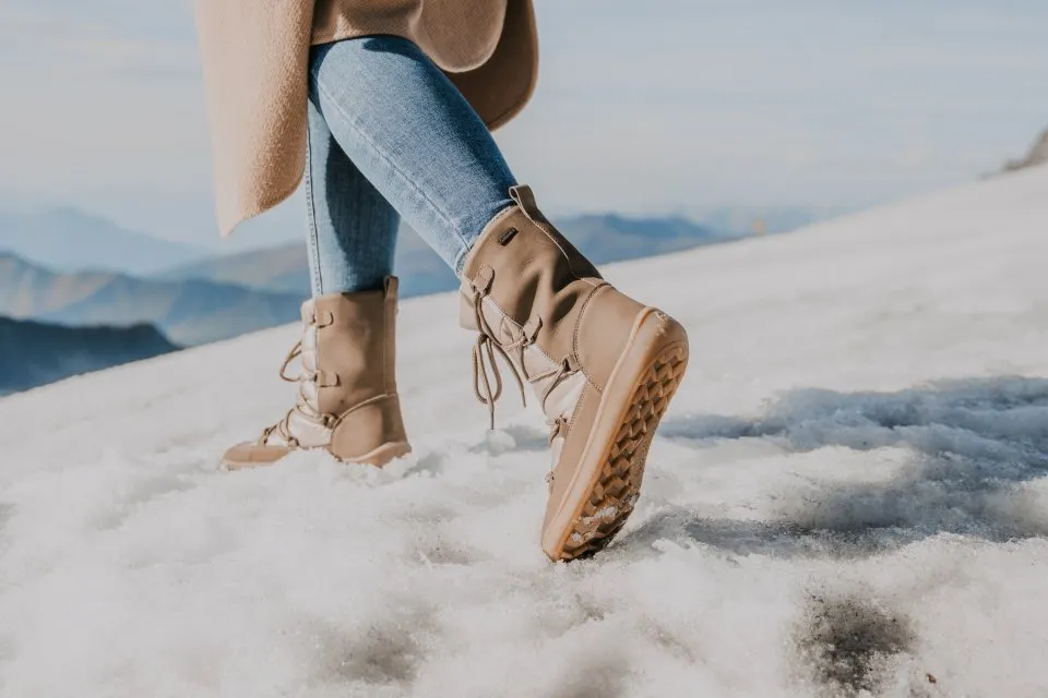 ZAPATOS DE INVIERNO BAREFOOT BE LENKA SNOWFOX WOMAN  CHAMPAGNE & BROWN