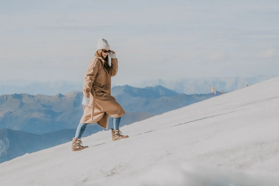 ZAPATOS DE INVIERNO BAREFOOT BE LENKA SNOWFOX WOMAN  CHAMPAGNE & BROWN