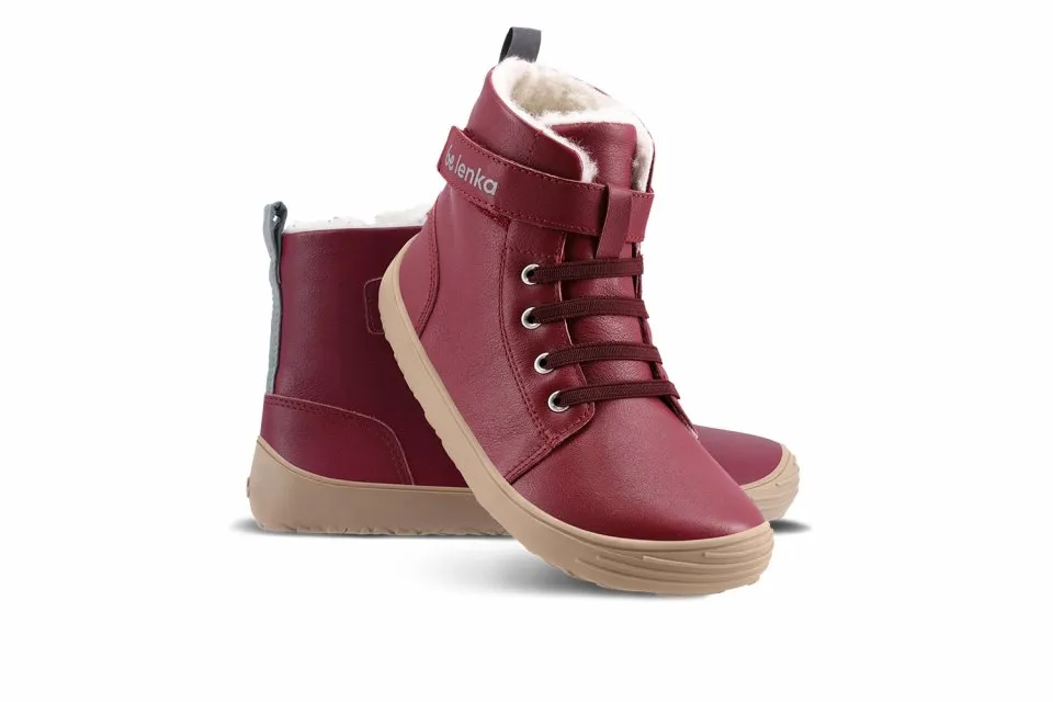 ZAPATOS DE INVIERNO PARA NIñO BAREFOOT BE LENKA WINTER KIDS  DARK CHERRY RED