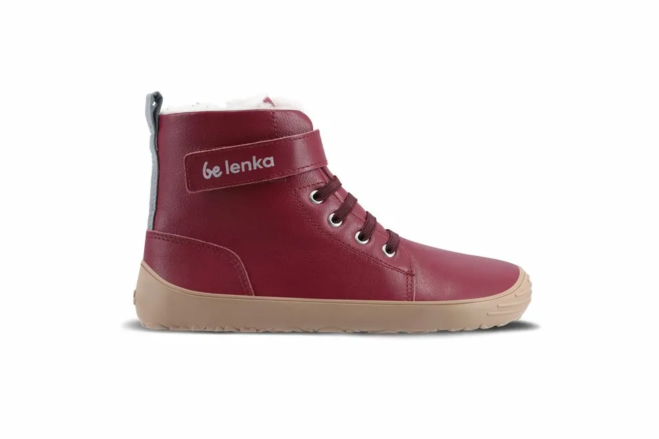 ZAPATOS DE INVIERNO PARA NIñO BAREFOOT BE LENKA WINTER KIDS  DARK CHERRY RED