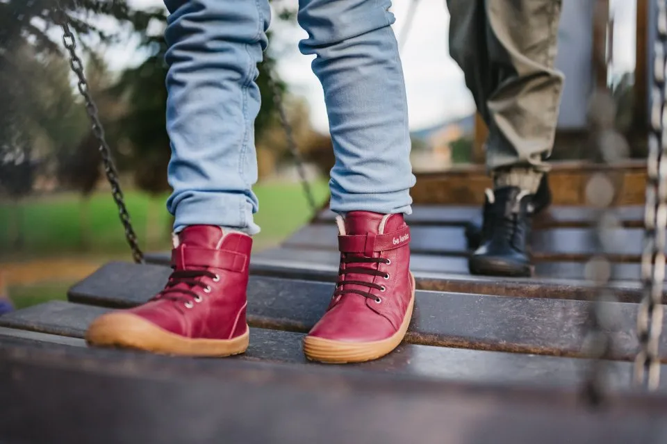 ZAPATOS DE INVIERNO PARA NIñO BAREFOOT BE LENKA WINTER KIDS  DARK CHERRY RED