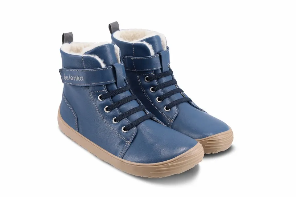 ZAPATOS DE INVIERNO PARA NIñO BAREFOOT BE LENKA WINTER KIDS  OCEAN BLUE