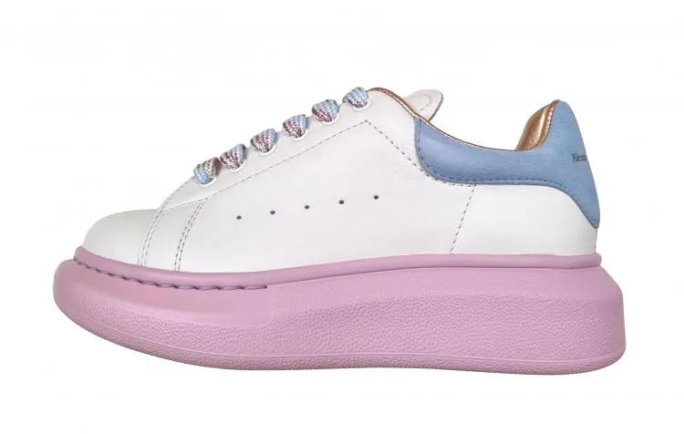 Zapatos de niña de piel Alexander McQueen 587691 WIAHD9554 blanco rosa azul clar