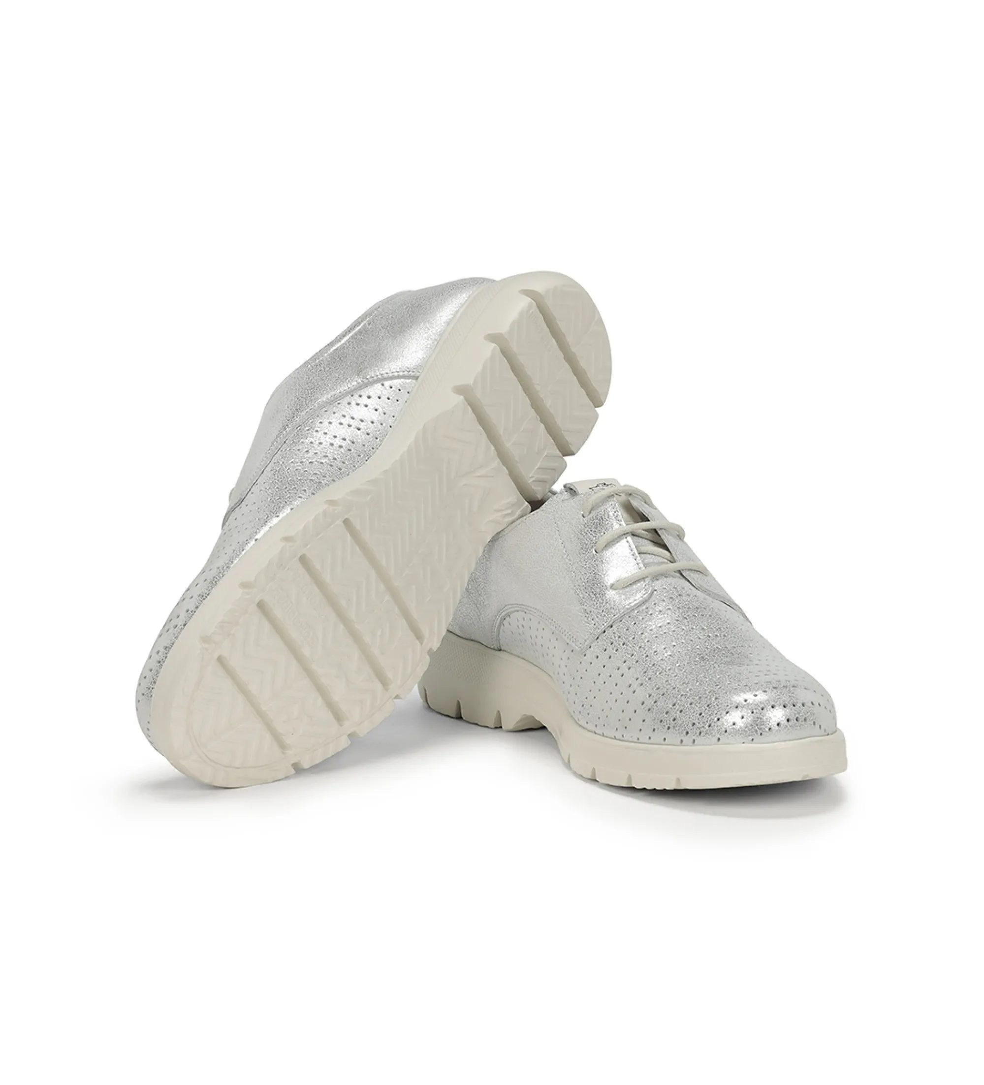 Zapatos de Piel Gladis F1689 plateado