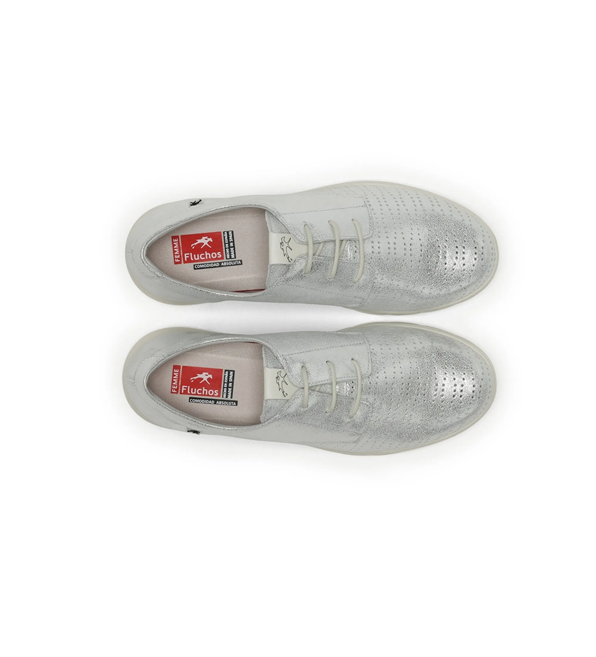 Zapatos de Piel Gladis F1689 plateado