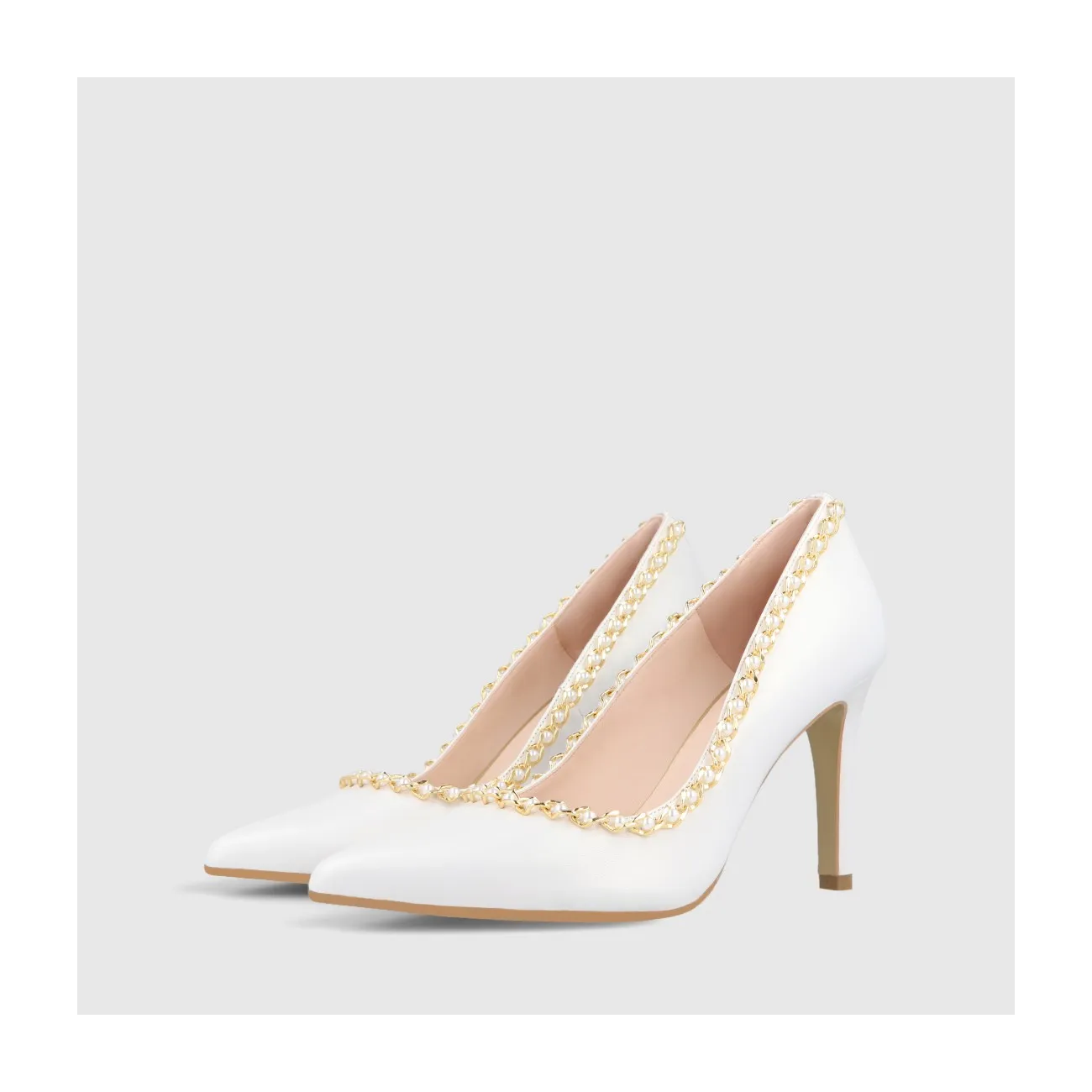 ZAPATOS DE SALÓN BLANCOS RRECADENA