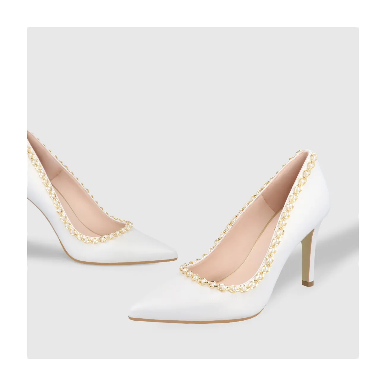 ZAPATOS DE SALÓN BLANCOS RRECADENA