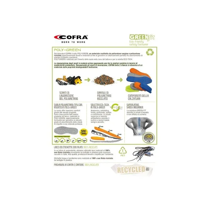 Zapatos de seguridad Cofra Ecological Green fit