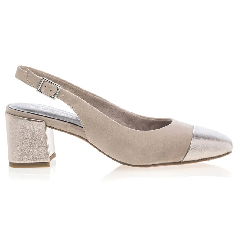 Zapatos de tacón beige para mujer