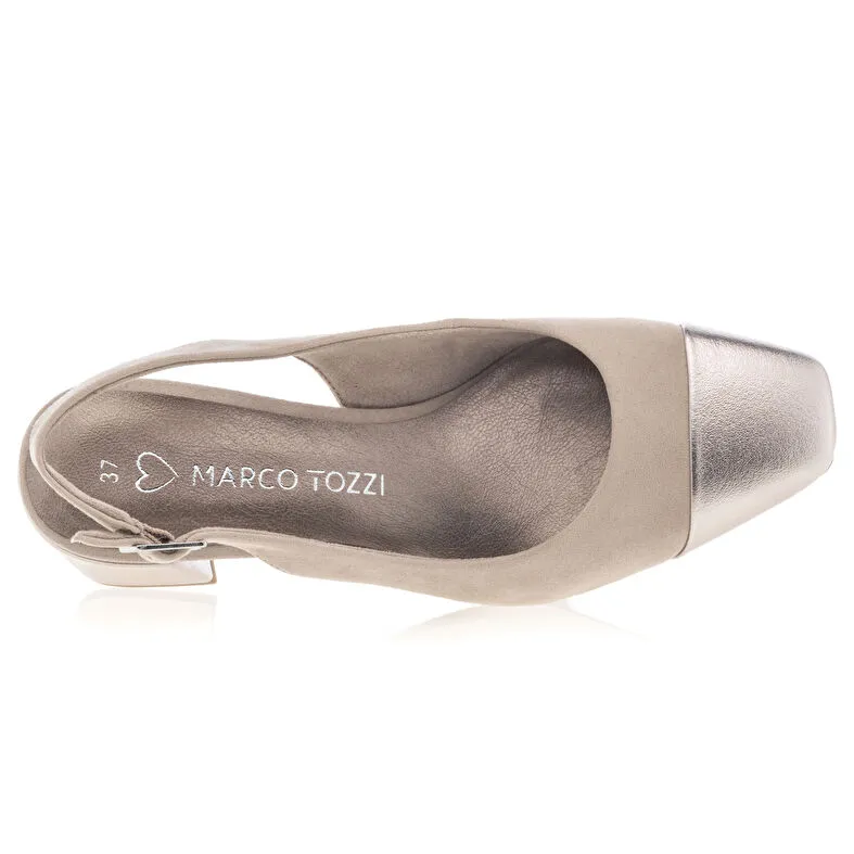 Zapatos de tacón beige para mujer