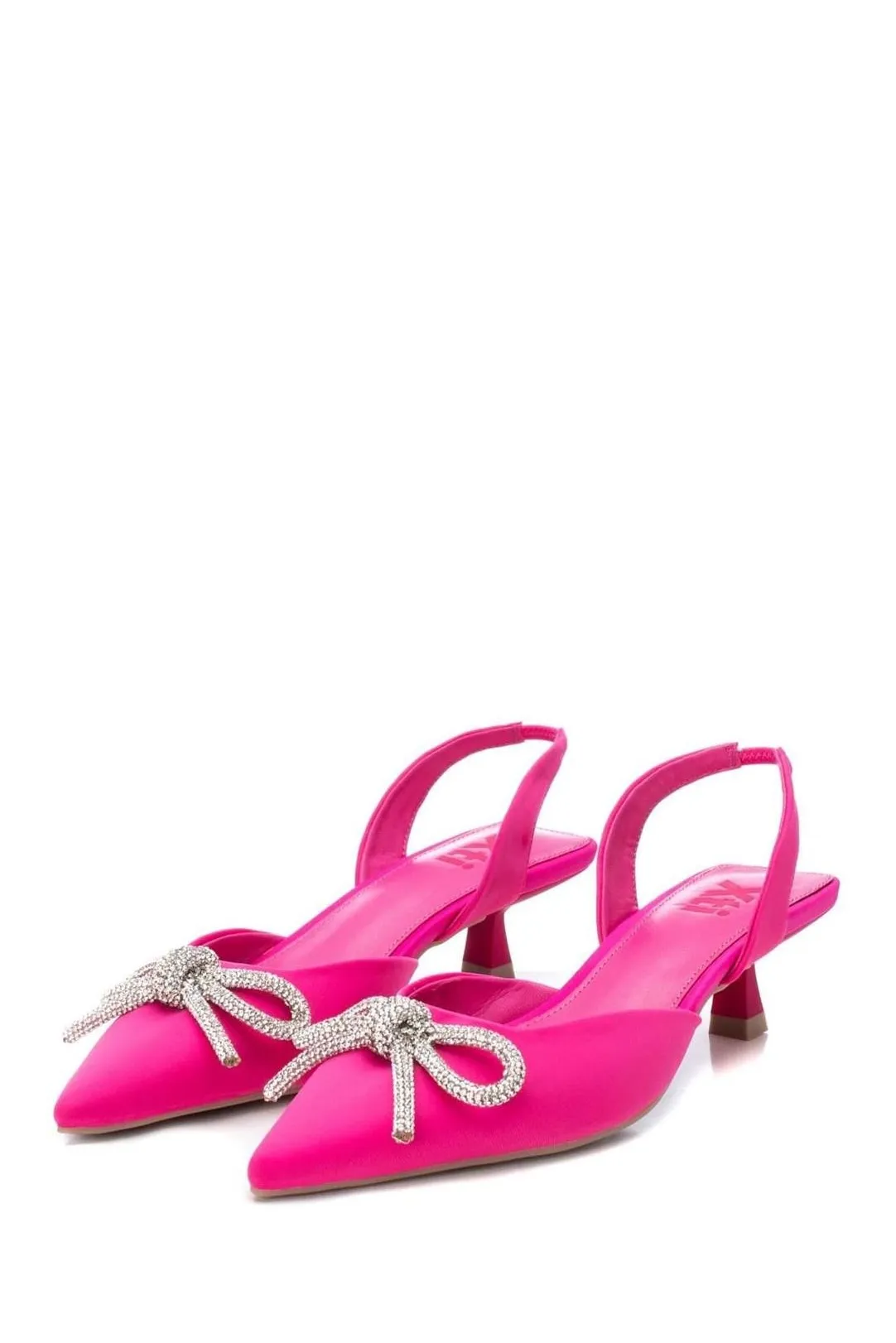 Zapatos lazo con tacón fucsia