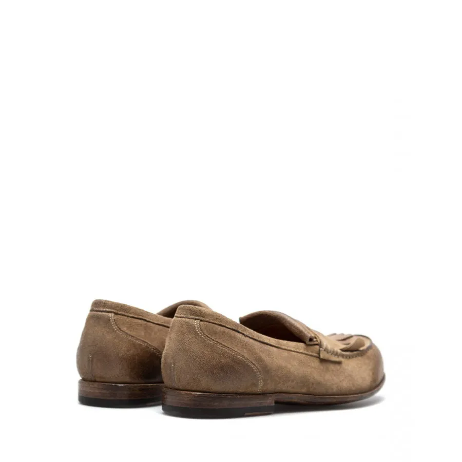 Zapatos Mocasines Hombres PREVENTI Dublino Black Sabbia Gamuza Beige