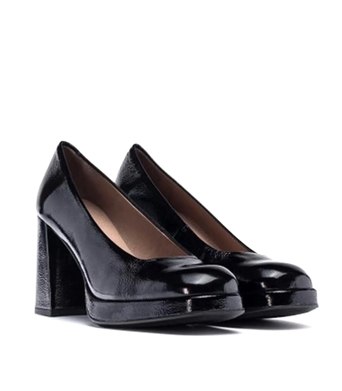 ZAPATOS MUJER DE CHAROL TACÓN H5921 NEGRO