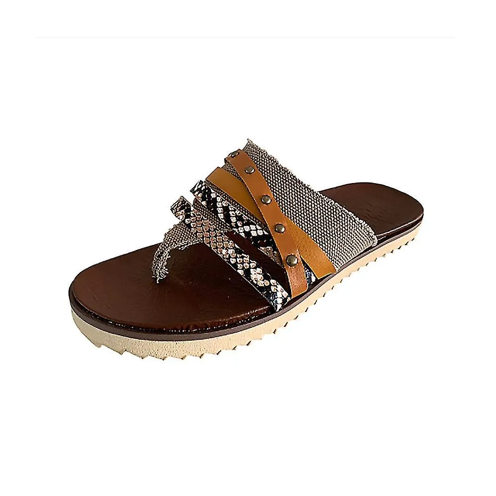 Zapatos planos con tachuelas para mujer Sandalias Verano Playa Chanclas Zapatillas Sliders