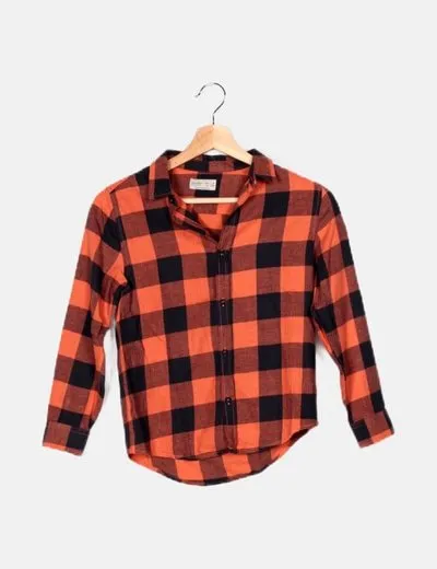 Zara Camisa de cuadros bicolor