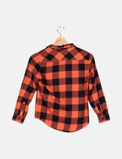 Zara Camisa de cuadros bicolor